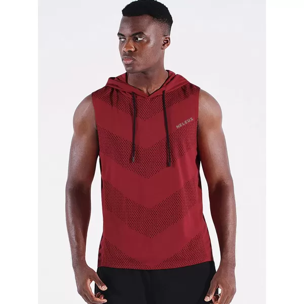 Neleus Men's Workout Tank Tops 3 Pack Sleeveless Running Shirts with Hoodie