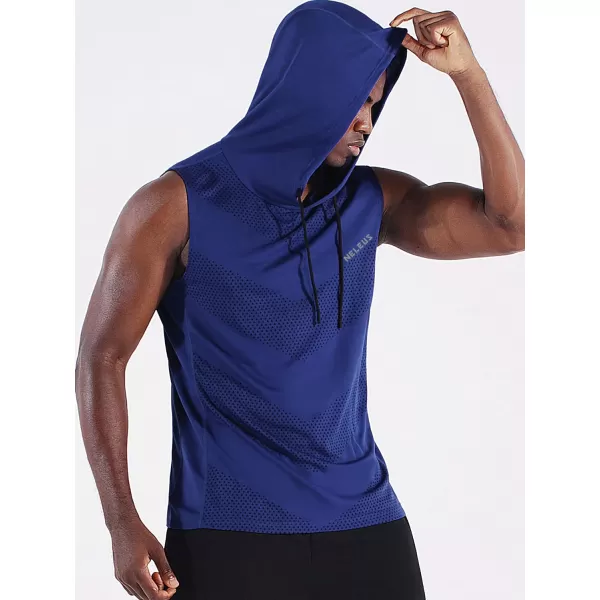 Neleus Men's Workout Tank Tops 3 Pack Sleeveless Running Shirts with Hoodie
