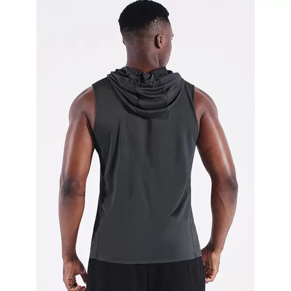 Neleus Men's Workout Tank Tops 3 Pack Sleeveless Running Shirts with Hoodie