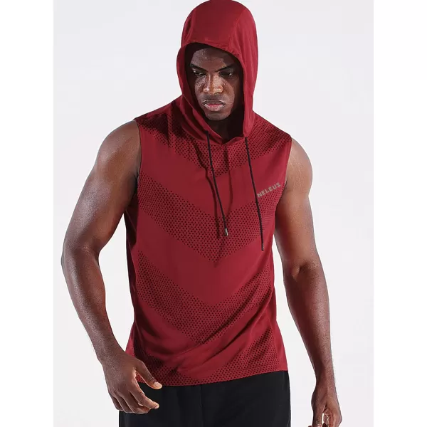 Neleus Men's Workout Tank Tops 3 Pack Sleeveless Running Shirts with Hoodie