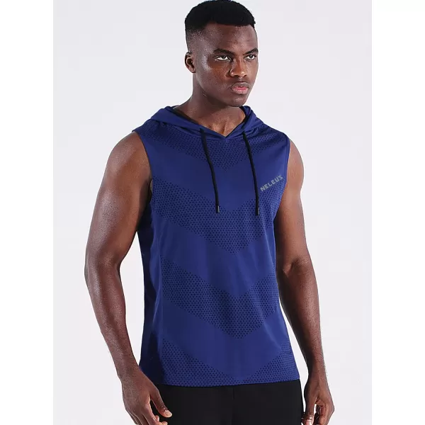 Neleus Men's Workout Tank Tops 3 Pack Sleeveless Running Shirts with Hoodie