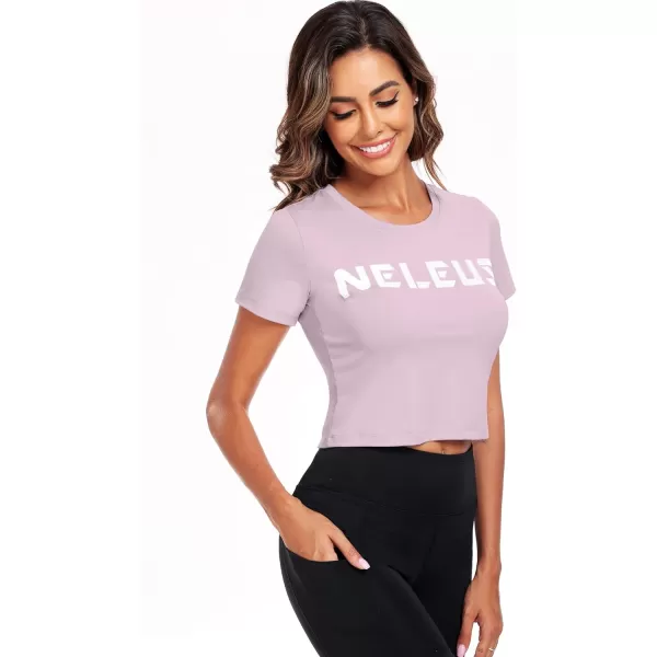 Neleus Women's Running Crop Tank Tops Dry Fit Workout Athletic Shirts Pack of 3