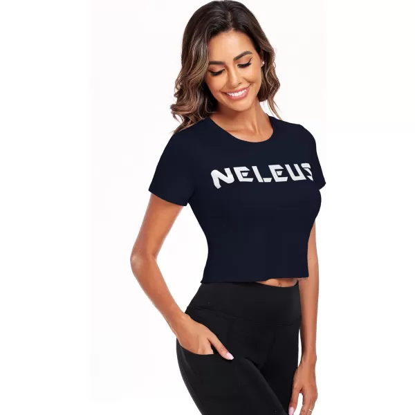 Neleus Women's Running Crop Tank Tops Dry Fit Workout Athletic Shirts Pack of 3