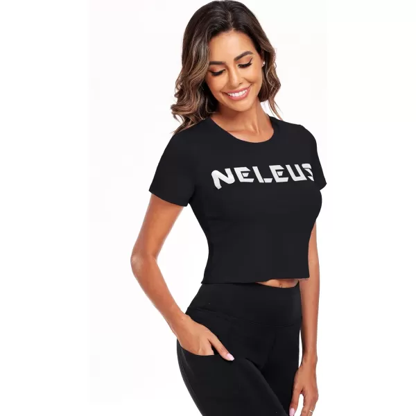 Neleus Women's Running Crop Tank Tops Dry Fit Workout Athletic Shirts Pack of 3