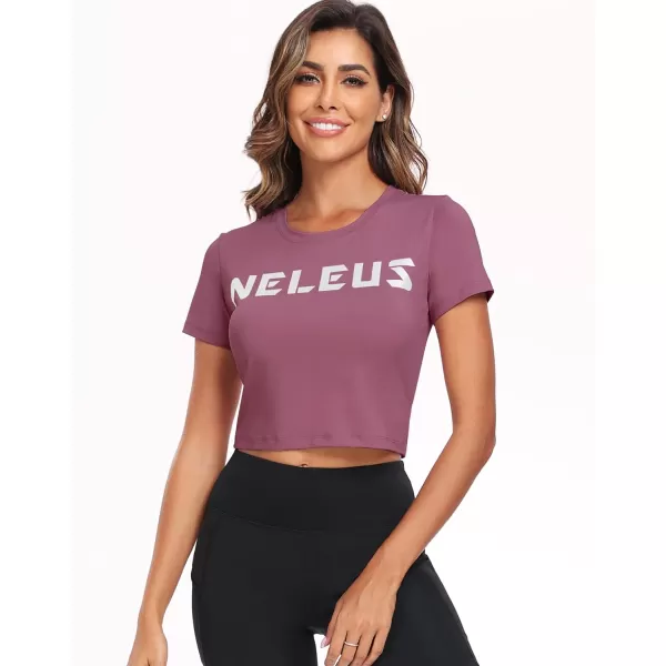 Neleus Women's Running Crop Tank Tops Dry Fit Workout Athletic Shirts Pack of 3