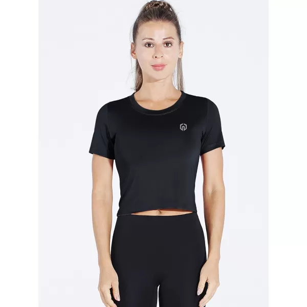 Neleus Women's Running Crop Tank Tops Dry Fit Workout Athletic Shirts Pack of 3