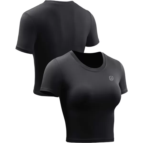 Neleus Women's Running Crop Tank Tops Dry Fit Workout Athletic Shirts Pack of 3
