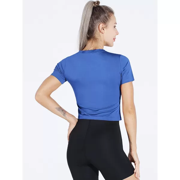 Neleus Women's Running Crop Tank Tops Dry Fit Workout Athletic Shirts Pack of 3