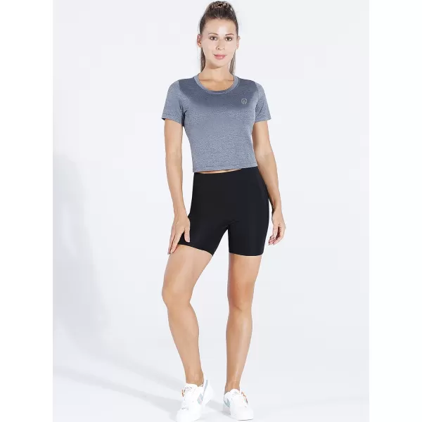 Neleus Women's Running Crop Tank Tops Dry Fit Workout Athletic Shirts Pack of 3