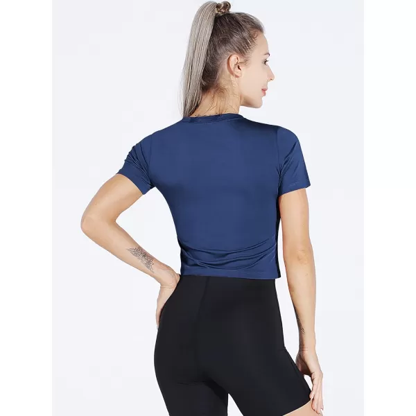 Neleus Women's Running Crop Tank Tops Dry Fit Workout Athletic Shirts Pack of 3