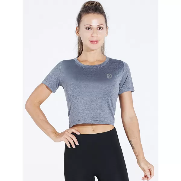 Neleus Women's Running Crop Tank Tops Dry Fit Workout Athletic Shirts Pack of 3