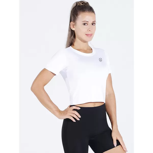 Neleus Women's Running Crop Tank Tops Dry Fit Workout Athletic Shirts Pack of 3
