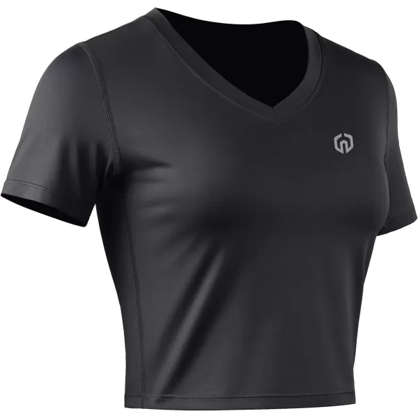 Neleus Women's Running Crop Tank Tops Dry Fit Workout Athletic Shirts Pack of 3