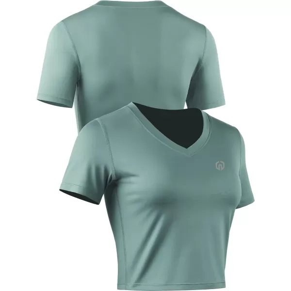 Neleus Women's Running Crop Tank Tops Dry Fit Workout Athletic Shirts Pack of 3