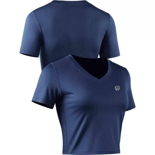 Neleus Women's Running Crop Tank Tops Dry Fit Workout Athletic Shirts Pack of 3