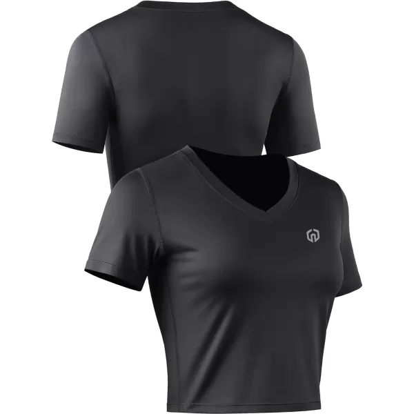 Neleus Women's Running Crop Tank Tops Dry Fit Workout Athletic Shirts Pack of 3