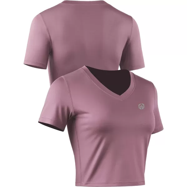 Neleus Women's Running Crop Tank Tops Dry Fit Workout Athletic Shirts Pack of 3