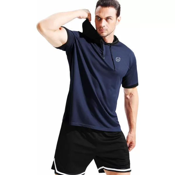 NELEUS Men's Dry Fit Performance Athletic Shirt with Hoods