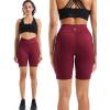 imageNELEUS Womens 3 Pack Biker Shorts High Waist Running Yoga Shorts with Pockets9115 BlueGreyRed 3 Pack