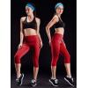 imageNELEUS Womens Tummy Control High Waist Capri Running Leggings Yoga Pants with Pocket9027 BlackBurgundy 2 Pack