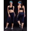 imageNELEUS Womens Tummy Control High Waist Capri Running Leggings Yoga Pants with Pocket9027 BlackNavy Blue 2 Pack