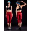 imageNELEUS Womens Tummy Control High Waist Capri Running Leggings Yoga Pants with Pocket9027 BurgundyBlueRose Red 3 Pack