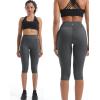 imageNELEUS Womens Tummy Control High Waist Capri Running Leggings Yoga Pants with Pocket9120 BlackGreyLight Green 3 Pack