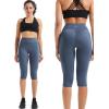 imageNELEUS Womens Tummy Control High Waist Capri Running Leggings Yoga Pants with Pocket9120 BlackGreyNavy Blue 3 Pack