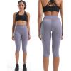 imageNELEUS Womens Tummy Control High Waist Capri Running Leggings Yoga Pants with Pocket9120 BlackGreyPurple 3 Pack