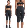 imageNELEUS Womens Tummy Control High Waist Capri Running Leggings Yoga Pants with Pocket9120 BlackNavy Blue 2 Pack