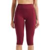 imageNELEUS Womens Tummy Control High Waist Capri Running Leggings Yoga Pants with Pocket9120 BlackRed 2 Pack