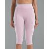 imageNELEUS Womens Tummy Control High Waist Capri Running Leggings Yoga Pants with Pocket9120 PinkLight Green 2 Pack