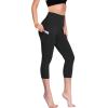 imageNELEUS Womens Tummy Control High Waist Capri Running Leggings Yoga Pants with PocketZ109 BlackGrey 2 Pack