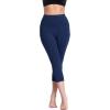 imageNELEUS Womens Tummy Control High Waist Capri Running Leggings Yoga Pants with PocketZ109 BlackGreyNavy 3 Pack