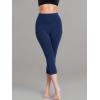 imageNELEUS Womens Tummy Control High Waist Capri Running Leggings Yoga Pants with PocketZ109 BlackNavy Blue 2 Pack