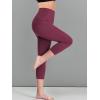 imageNELEUS Womens Tummy Control High Waist Capri Running Leggings Yoga Pants with PocketZ109 RedBurgundyRose Red 3 Pack