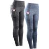 9033 Yoga Pant 2 Pack: Black navy Blue