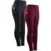 imageNELEUS Womens Yoga Pant Tummy Control High Waist Running Leggings with Pocket9048 2 Pack blackRed
