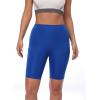 imageNELEUS Womens Athletic Shorts High Waist Tummy Control Workout Biker Shorts for Running Gym Yoga1010 BlackGreyBlue 3 Pack