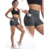 imageNELEUS Womens Athletic Shorts High Waist Tummy Control Workout Biker Shorts for Running Gym Yoga9118 BlackGreyLight Blue 3 Pack