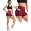 imageNELEUS Womens Athletic Shorts High Waist Tummy Control Workout Biker Shorts for Running Gym Yoga9118 BlackGreyRed 3 Pack