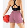 imageNELEUS Womens Lightweight Running Shorts Workout Athletic Short for Yoga with Pocket4 Inseam PinkGreyWhite 3 Pack