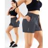 imageNELEUS Womens Lightweight Running Shorts Workout Athletic Short for Yoga with Pocket4 Inseam PinkGreyWhite 3 Pack