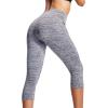 imageNELEUS Womens Yoga Running Capris Tummy Control High Waist Workout Pants9034 BlackGrey 2 Pack