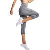 imageNELEUS Womens Yoga Running Capris Tummy Control High Waist Workout Pants9034 BlackGrey 2 Pack