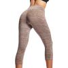imageNELEUS Womens Yoga Running Capris Tummy Control High Waist Workout Pants9034 BlueRedBrown 3 Pack