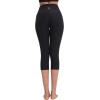 imageNELEUS Womens Yoga Running Capris Tummy Control High Waist Workout Pants9042 BlackBlack 2 Pack