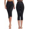 imageNELEUS Womens Yoga Running Capris Tummy Control High Waist Workout Pants9042 BlackRed 2 Pack