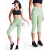 imageNELEUS Womens Yoga Running Capris Tummy Control High Waist Workout Pants9123 BlackGreyLight Green  3 Pack
