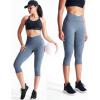 imageNELEUS Womens Yoga Running Capris Tummy Control High Waist Workout Pants9123 BlackGreyNavy Blue  3 Pack